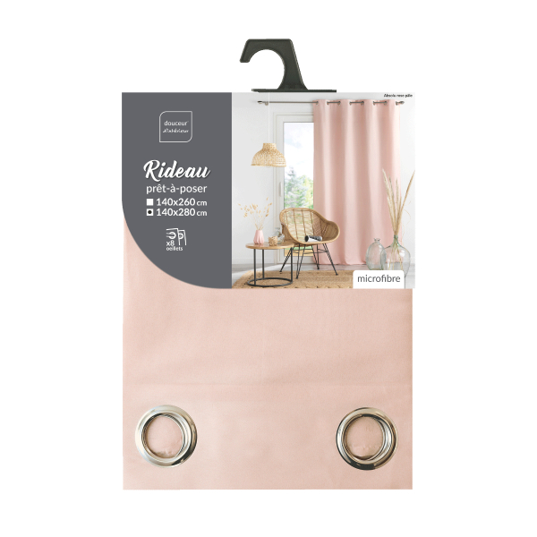 Κουρτίνα (140x280) Με Τρουκς L-C Absolu Pale Pink 1607304