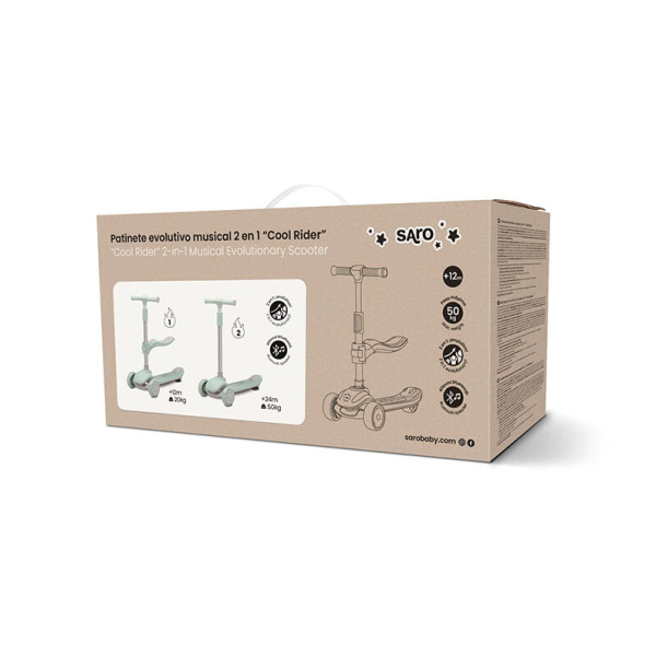 Παιδικό Πατίνι Τρίτροχο (12+ Μηνών) Saro Cool Rider Μέντα 89100