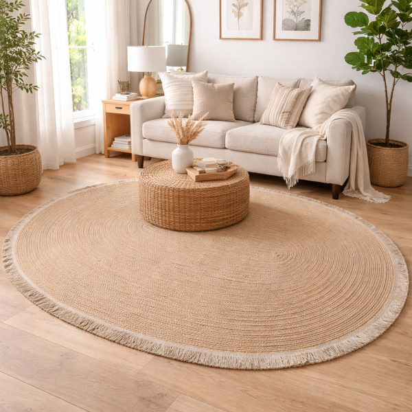 Οβάλ Χαλί Καλοκαιρινό (130x190) Pol Rugs & Mats Grey