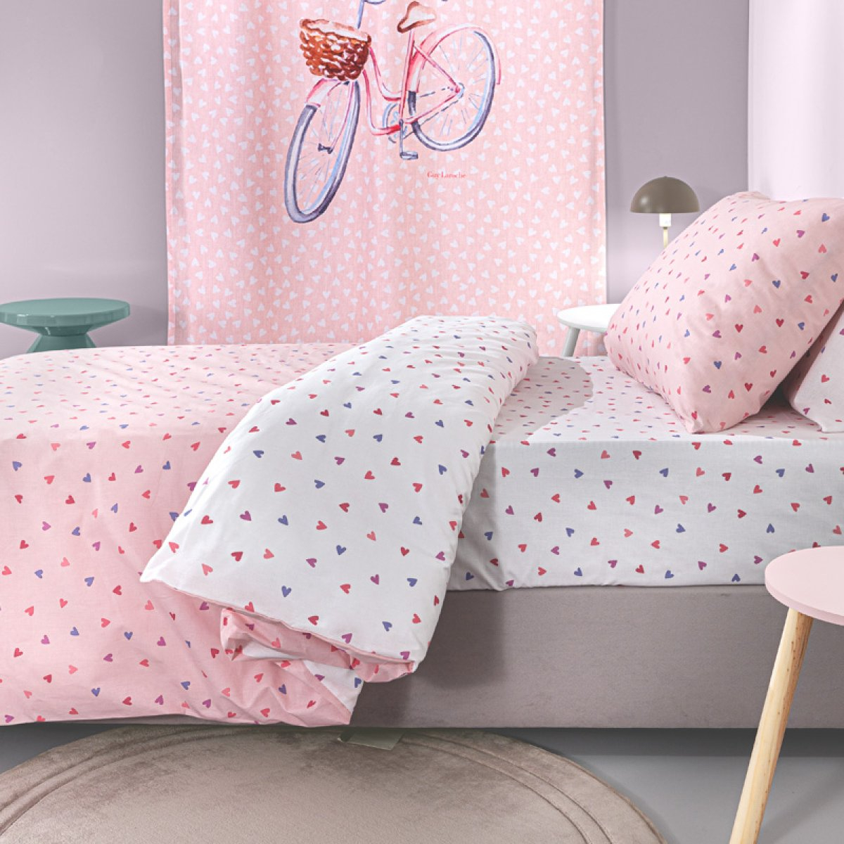 Σεντόνια Μονά (Σετ) Guy Laroche Amore Pink Χωρις Λαστιχο 165X250 Home Παιδικά Λευκά Είδη Spitishop
