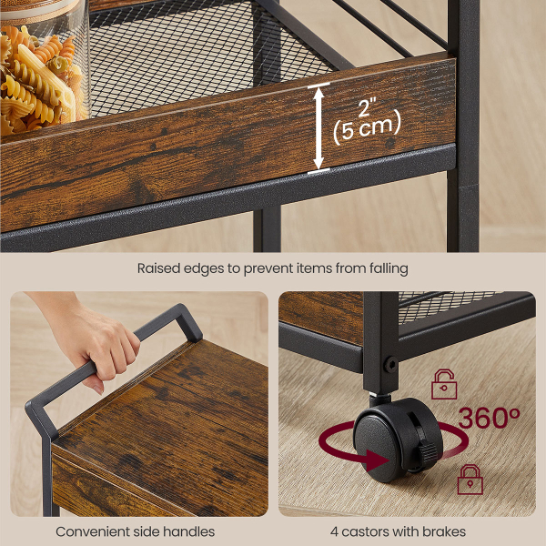 Τρόλεϊ/Ραφιέρα 4 Θέσεων (46.2x30x96.1) Vasagle LRC049KD01