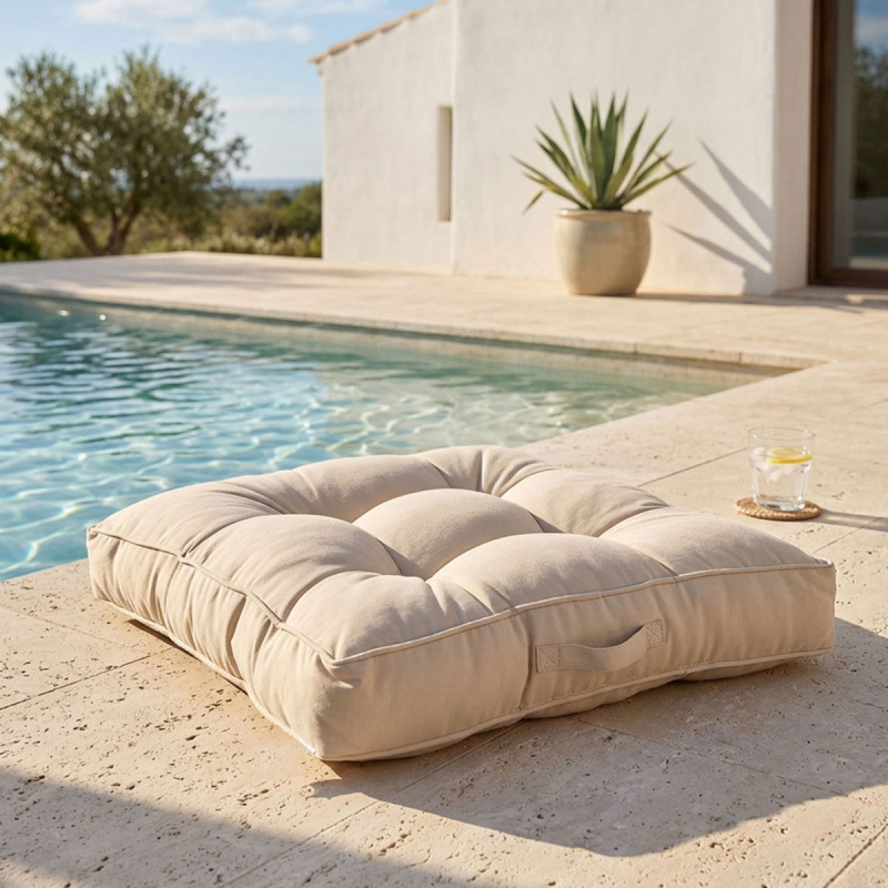 Αδιάβροχη Μαξιλάρα Δαπέδου (60x60x10) Ravelia Sole Beige