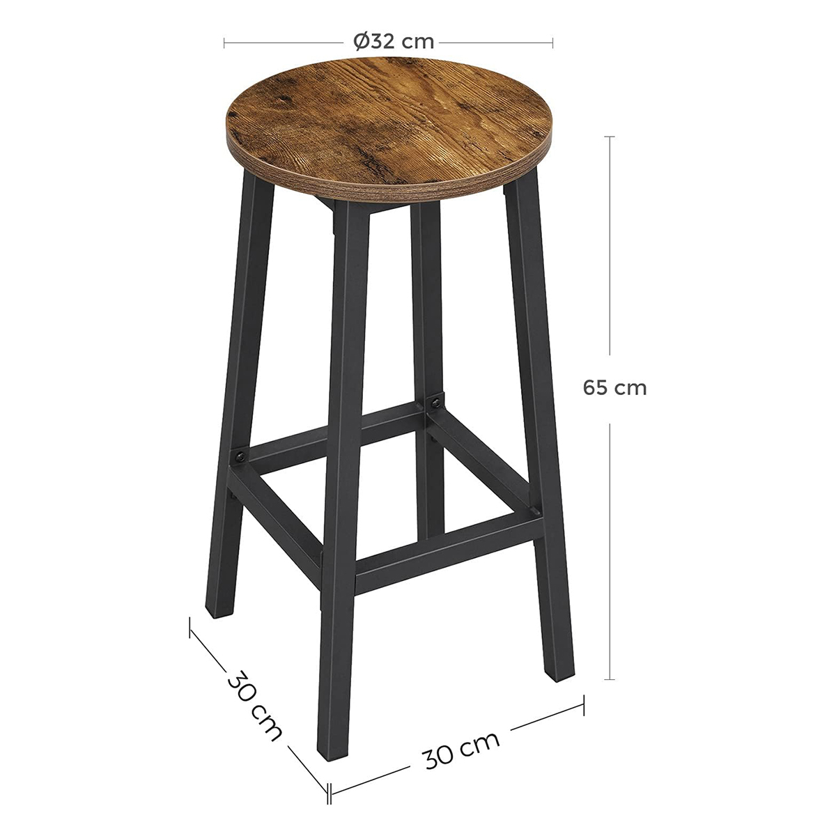 Σκαμπό Μπαρ (Σετ 2Τμχ) Vasagle Lbc032B01V1 Home Έπιπλα Spitishop