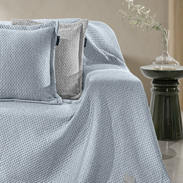 Ριχτάρι Καναπέ Διθέσιου (170x250) + Διακοσμητική Μαξιλαροθήκη (45x45+3) Guy Laroche Cooling Denim Με Δροσιστική Τεχνολογία