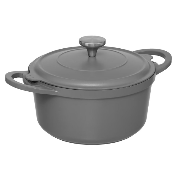 Αντικολλητική Κατσαρόλα Ατμού (24εκ.) Χυτού Αλουμινίου F-V Aluro Grey 189457A