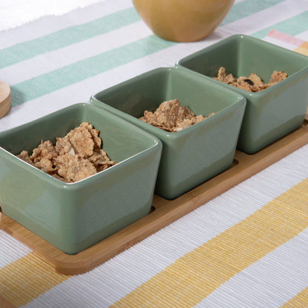 Ορντεβιέρα Σερβιρίσματος 3 Θέσεων (26.6x9.6x17.8) Nef-Nef Homeware Sage Green