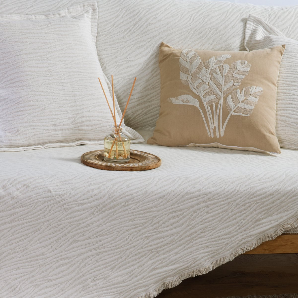 Ριχτάρι Καναπέ Τετραθέσιου (170X350) Nef-Nef Homeware Zebra Ecru Home Λευκά Είδη Σαλονιού Ριχτάρια Spitishop