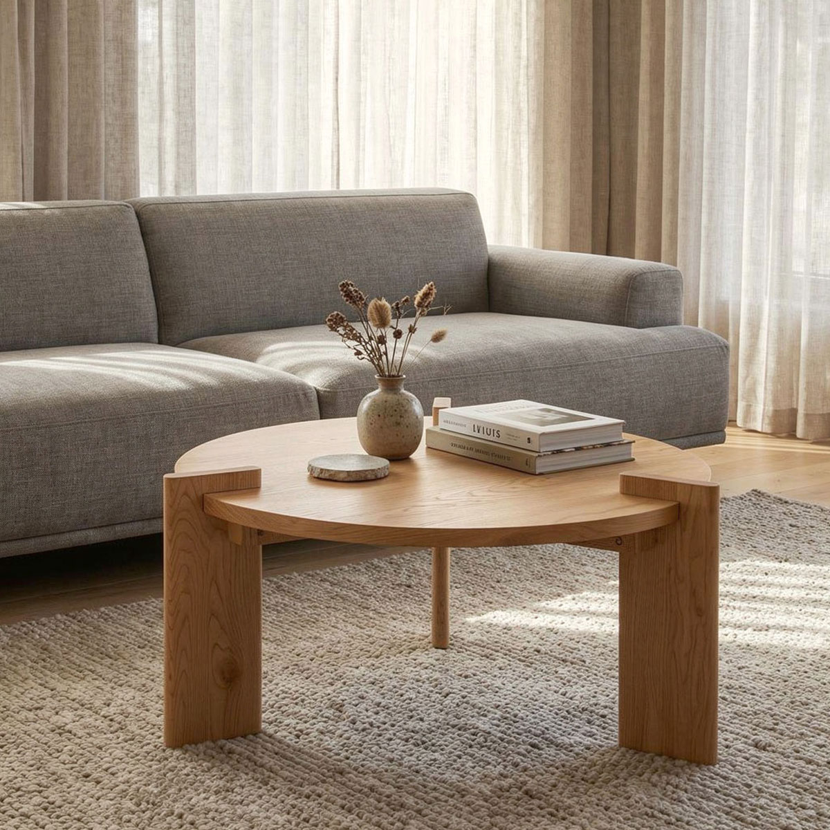 Τραπέζι Σαλονιού (Φ80x35) Spitishop Venice Natural