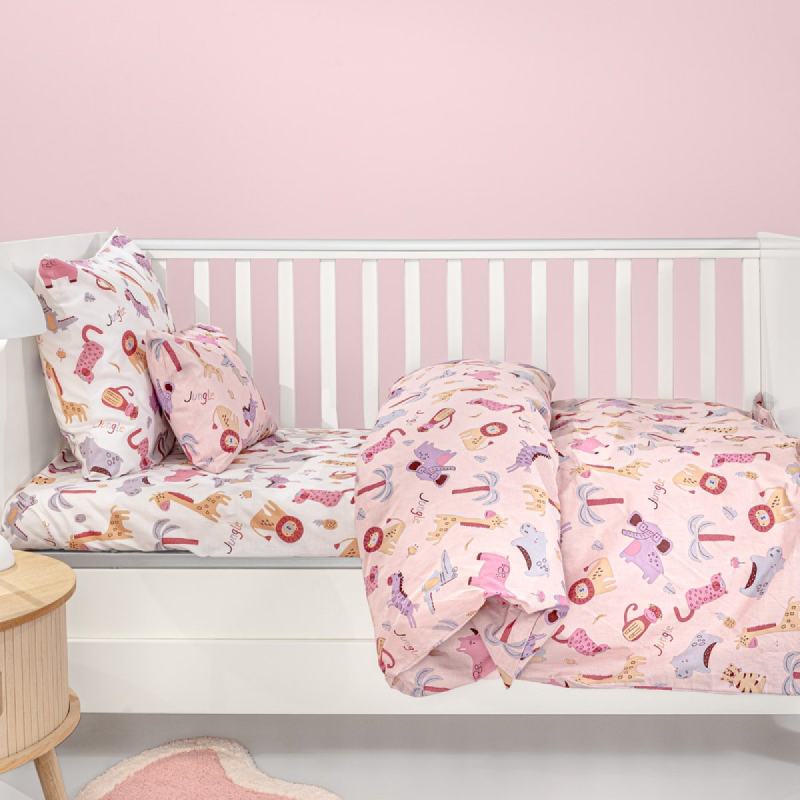 Σεντόνια Κούνιας (Σετ) Guy Laroche Jungle Pink