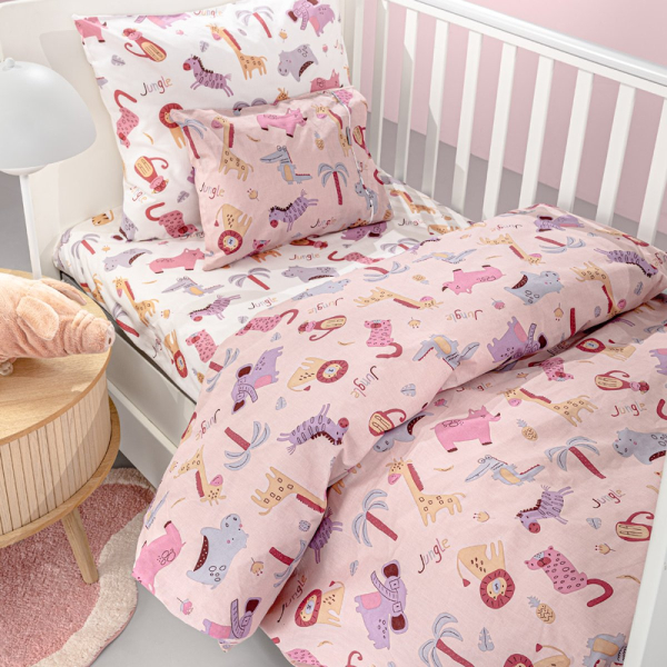 Σεντόνια Κούνιας (Σετ) Guy Laroche Jungle Pink