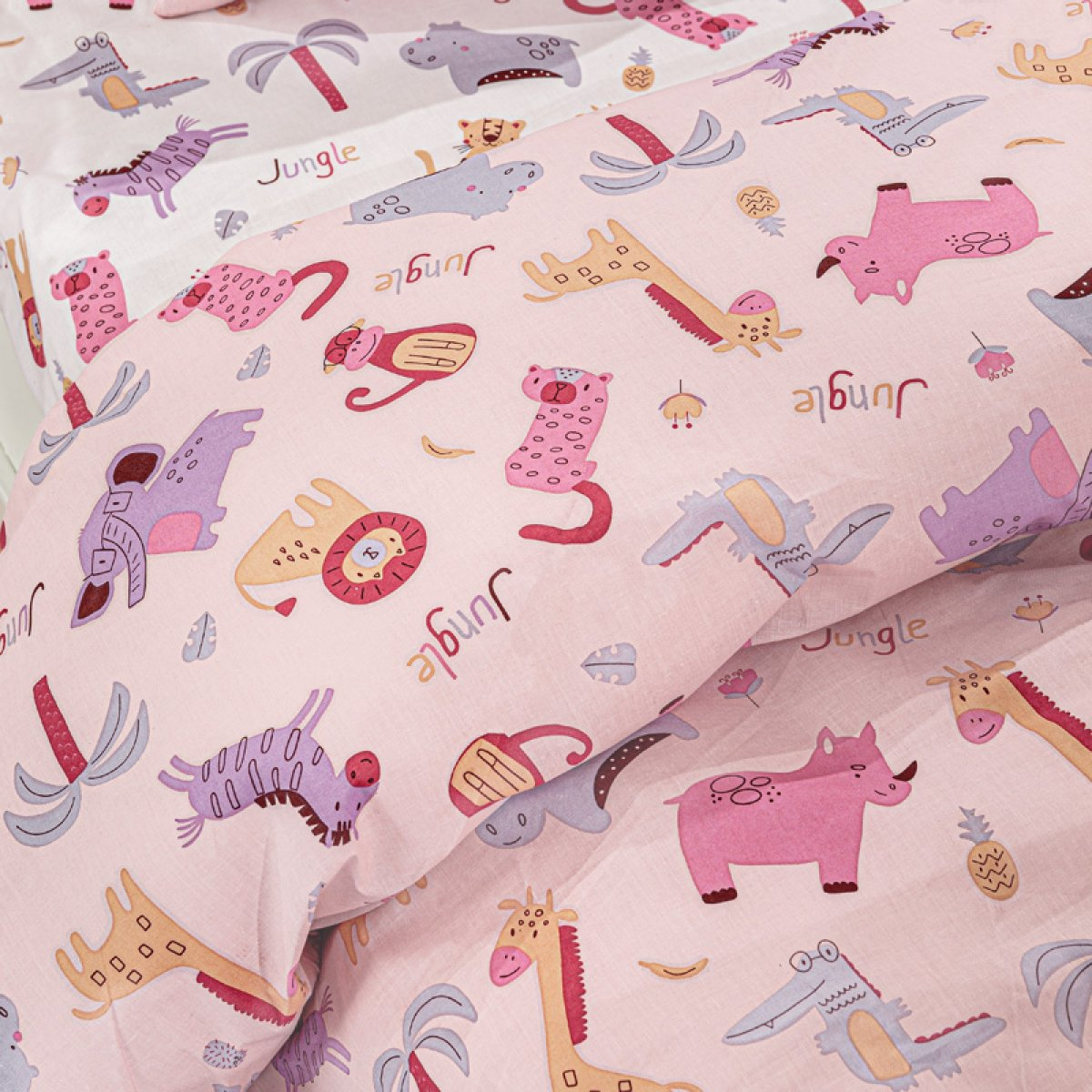 Σεντόνια Κούνιας (Σετ) Guy Laroche Jungle Pink Home Βρεφικά Προίκα Μωρού Spitishop