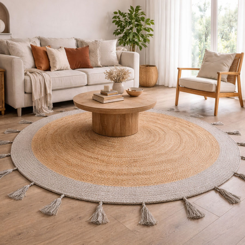 Στρογγυλό Χαλί All Season (Φ150) Pol Rugs & Mats Jute Cotton