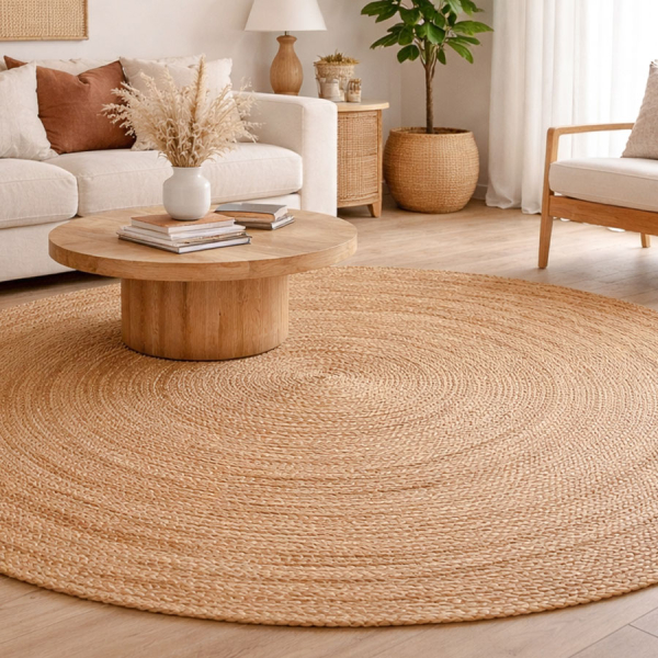 Στρογγυλό Χαλί Καλοκαιρινό (Φ120) Pol Rugs & Mats Natural