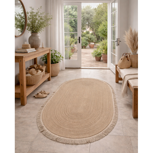 Οβάλ Χαλί Διαδρόμου (80x150) Pol Rugs & Mats Grey