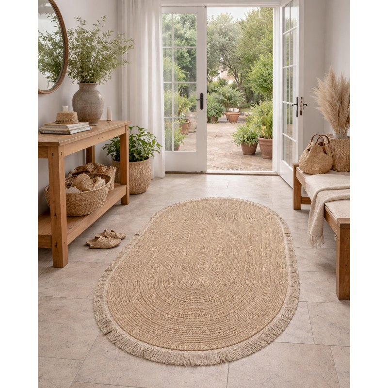 Οβάλ Χαλί Διαδρόμου (80x150) Pol Rugs & Mats Grey