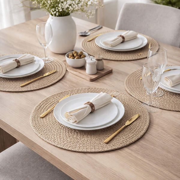 Σουπλά (Σετ 4τμχ) Pol Rugs & Mat Dark Natural