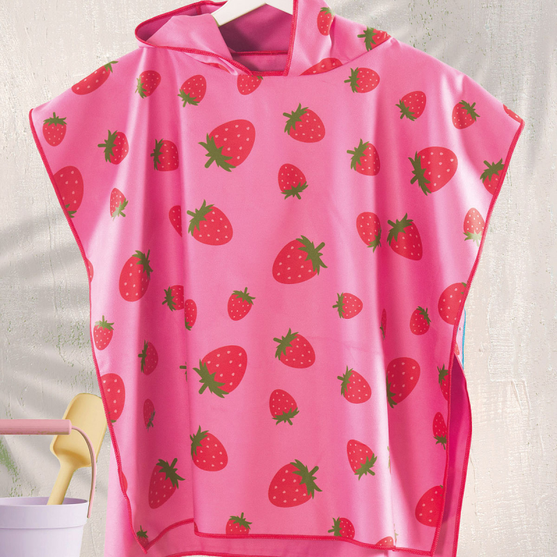 Παιδικό Πόντσο Microfiber (60x60) Rythmos Strawberry Fields