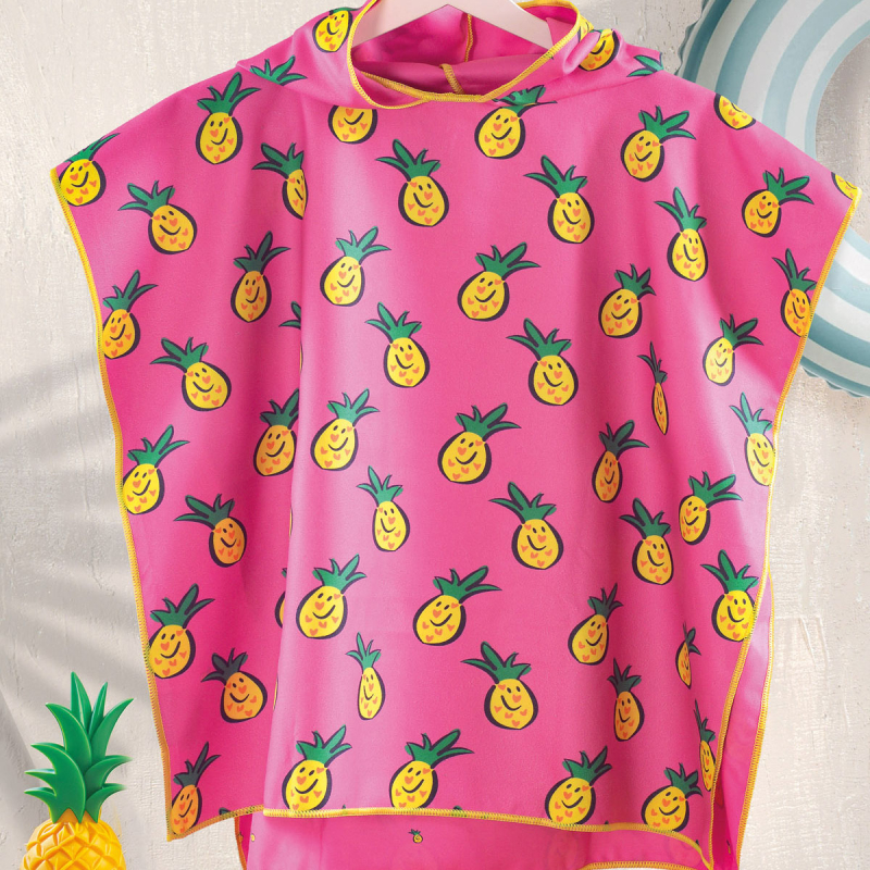 Παιδικό Πόντσο Microfiber (60x60) Rythmos Tika Fuchsia