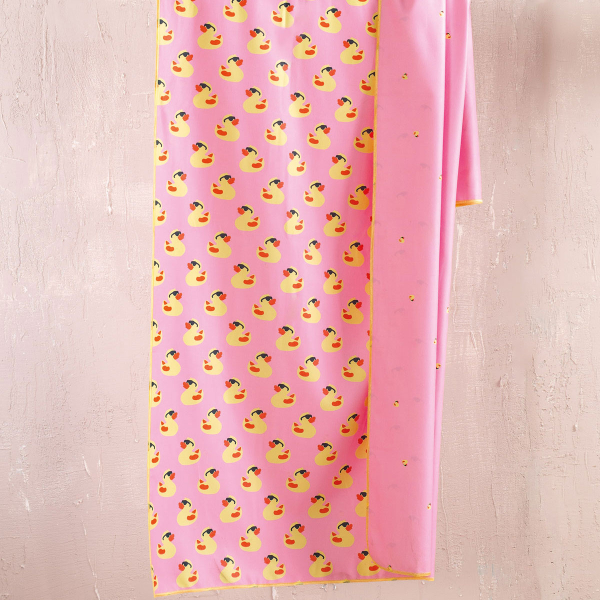 Πετσέτα Θαλάσσης Microfiber 2 Όψεων (90x160) Rythmos Duck Pink