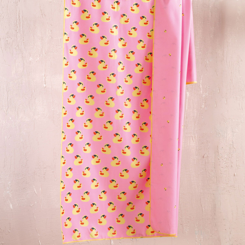 Πετσέτα Θαλάσσης Microfiber 2 Όψεων (90x160) Rythmos Duck Pink