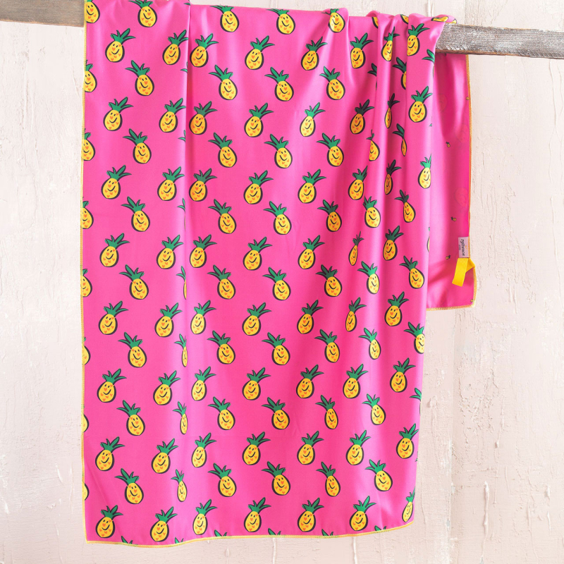 Πετσέτα Θαλάσσης Microfiber 2 Όψεων (90x160) Rythmos Tika Fuchsia