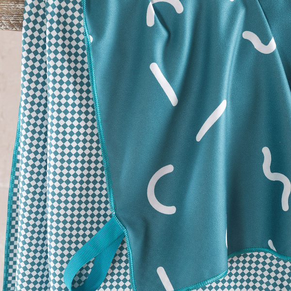 Πετσέτα Θαλάσσης Microfiber 2 Όψεων (90x160) Rythmos Difuse Petrol