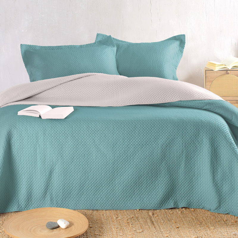 Κουβερλί Μονό (Σετ 160x240) 2 Όψεων Rythmos Allure Petrol-Beige