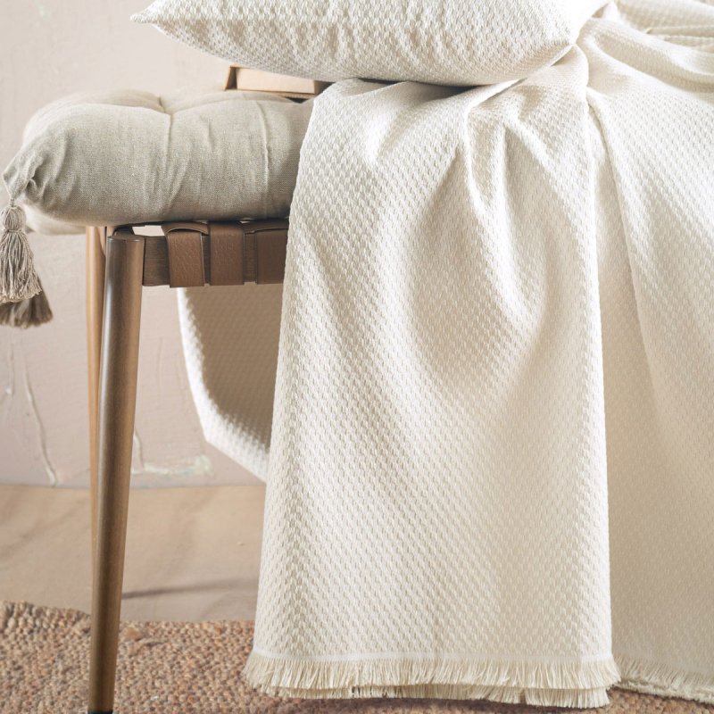 Ριχτάρι Πολυθρόνας (160x180) Rythmos Rami Ecru