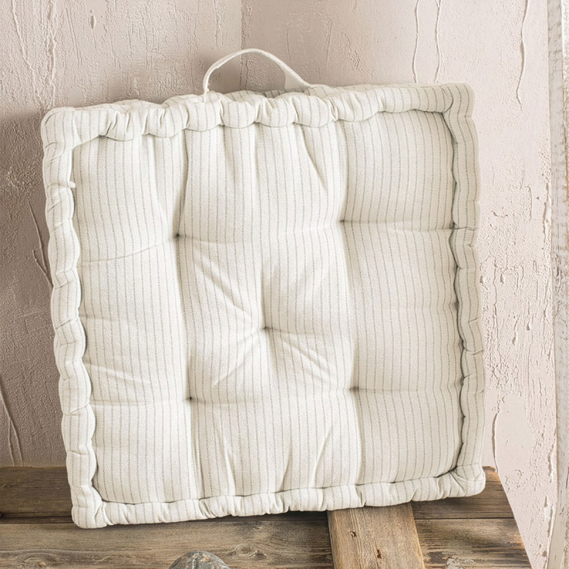 Μαξιλάρα Δαπέδου (50x50x10) Rythmos Linea Grey Striped