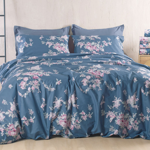 Πάπλωμα Υπέρδιπλο (Σετ 220x240) Rythmos Nova Springtime D.Blue