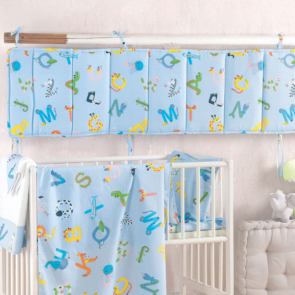 Πάντα Κούνιας (200x43) Rythmos Baby Letterland Blue
