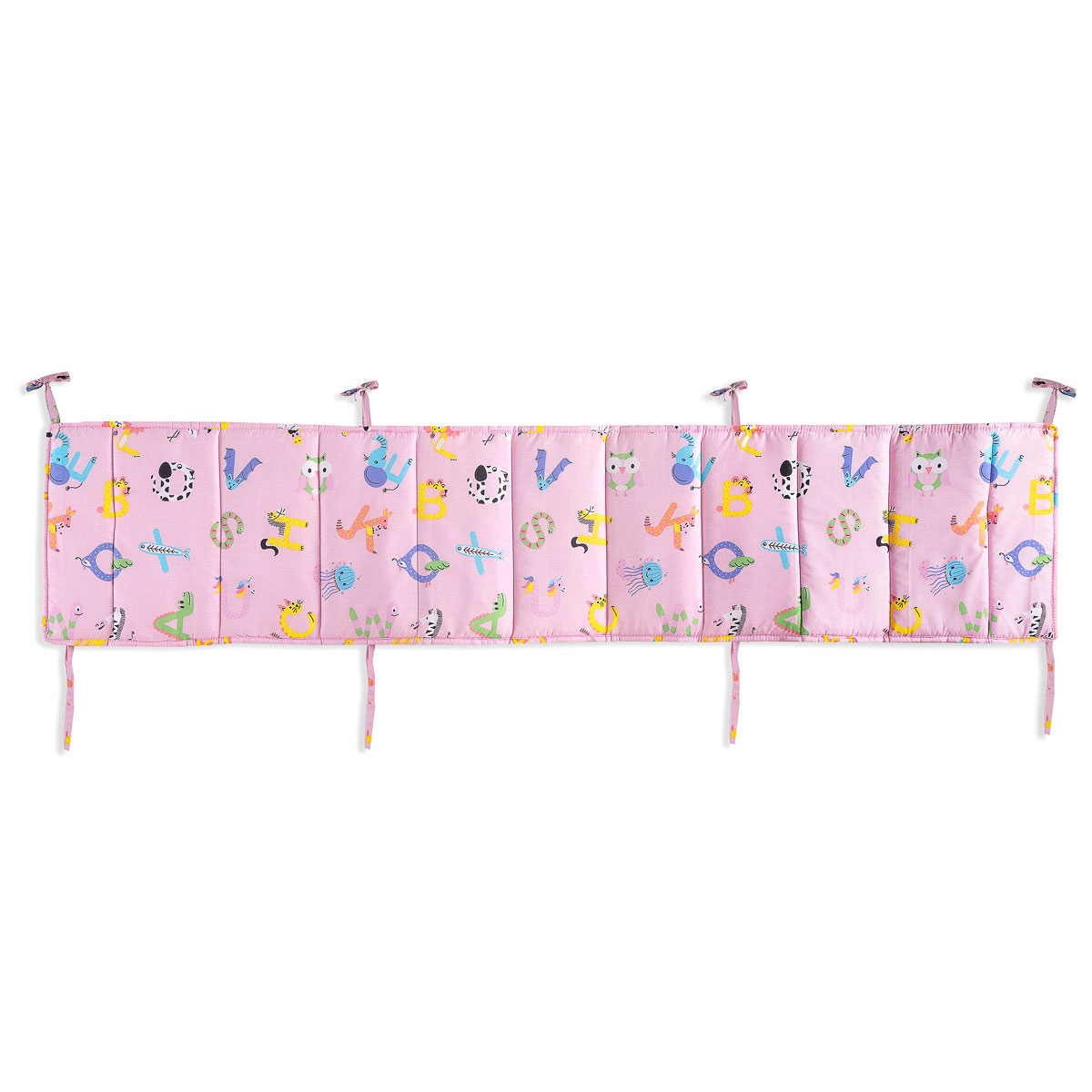 Πάντα Κούνιας (200X43) Rythmos Baby Letterland Pink Home Βρεφικά Προίκα Μωρού Πάντες Βρεφικές Spitishop