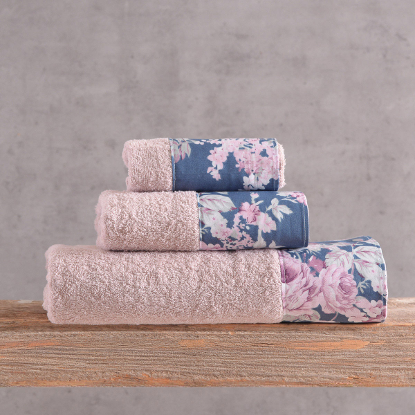 Πετσέτες Μπάνιου (Σετ 3τμχ) Rythmos Springtime Powder-D.Blue 500gsm