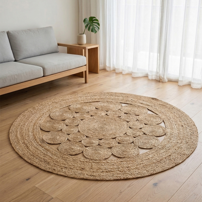 Στρογγυλό Χαλί Καλοκαιρινό (Φ180) Ravelia Flora