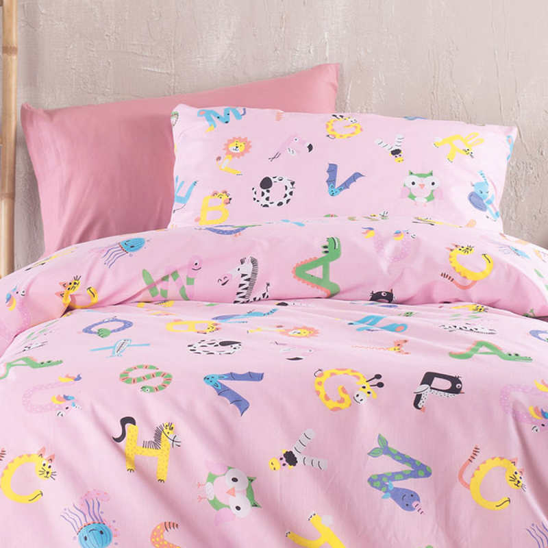 Ζεύγος Μαξιλαροθήκες (50x70) Rythmos Symbol Letterland Pink