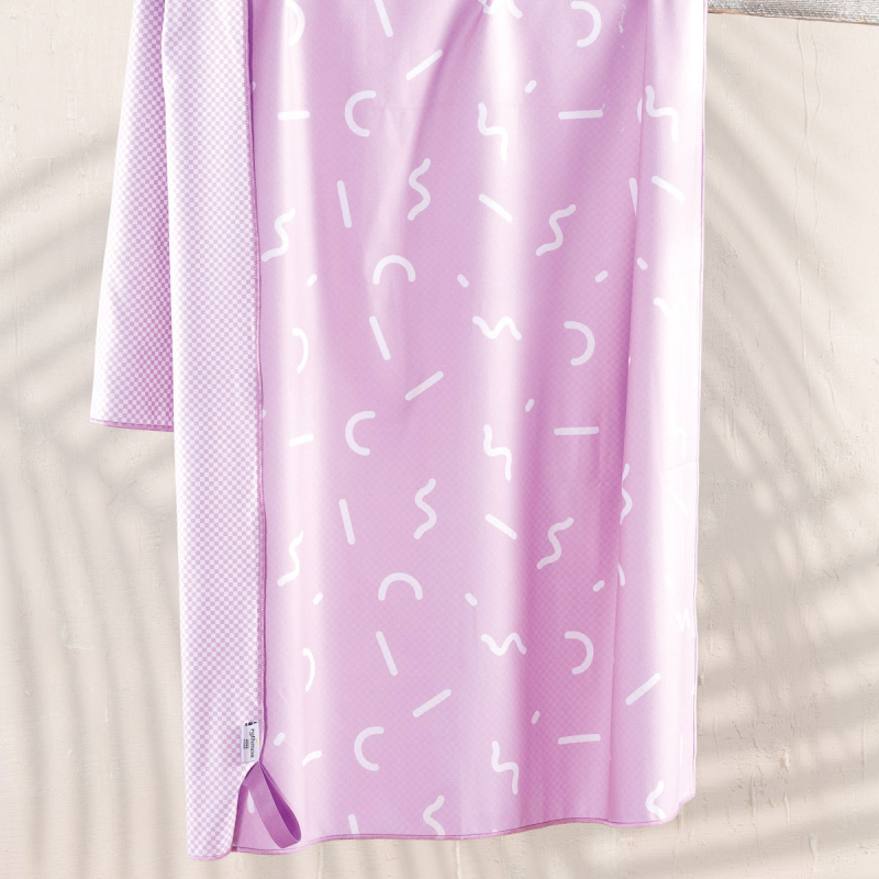 Πετσέτα Θαλάσσης Microfiber 2 Όψεων (90x160) Rythmos Difuse Purple