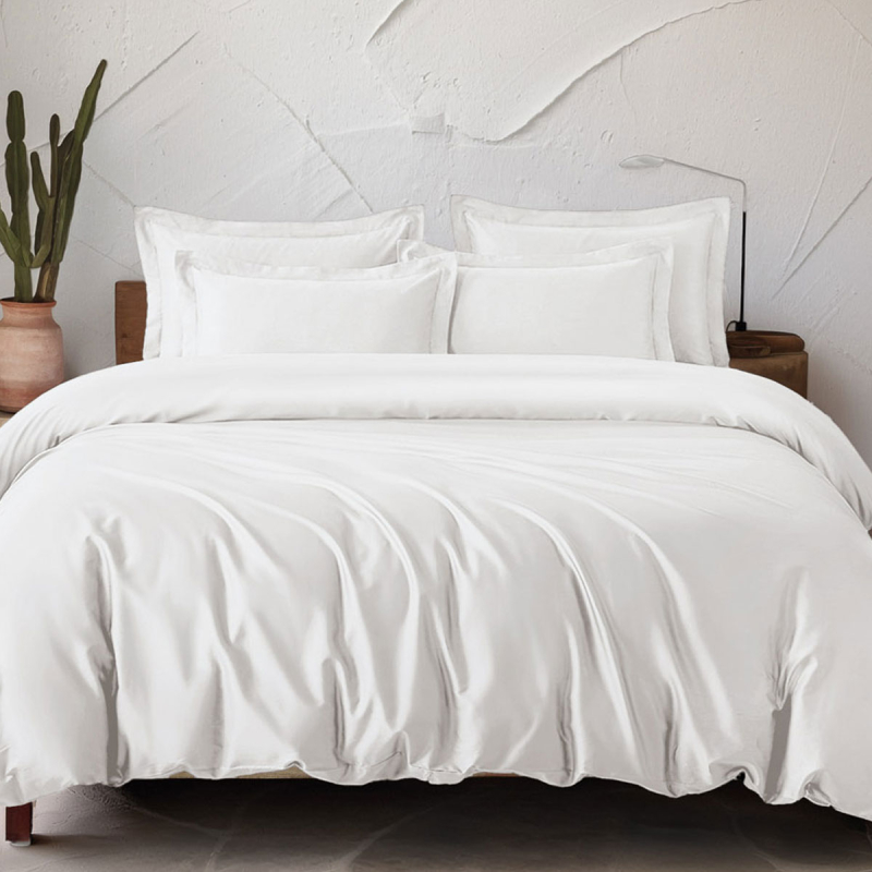 Ζεύγος Μαξιλαροθήκες Oxford (50x70) Rythmos Tencel Glacier Off White