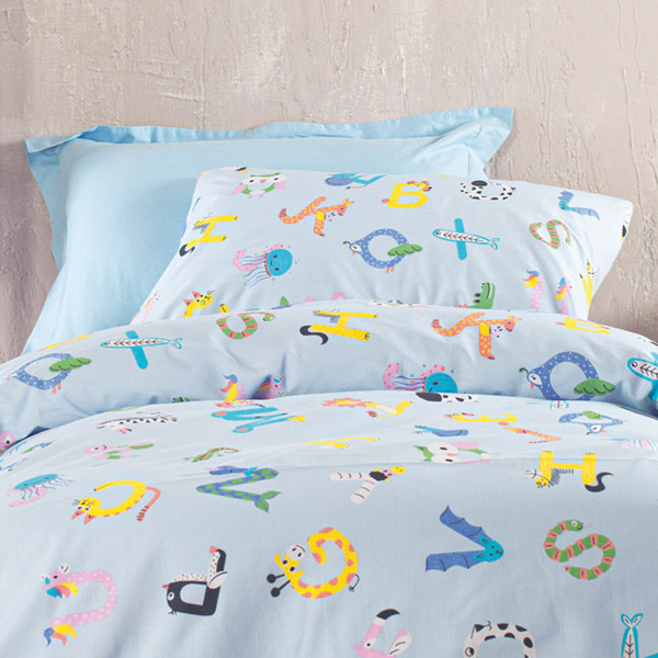 Ζεύγος Μαξιλαροθήκες (50x70) Rythmos Symbol Letterland Blue