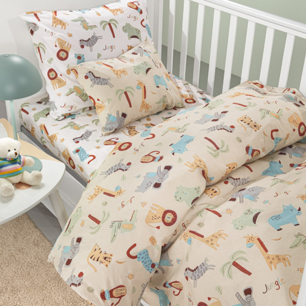 Σεντόνια Κούνιας (Σετ) Guy Laroche Jungle Natural