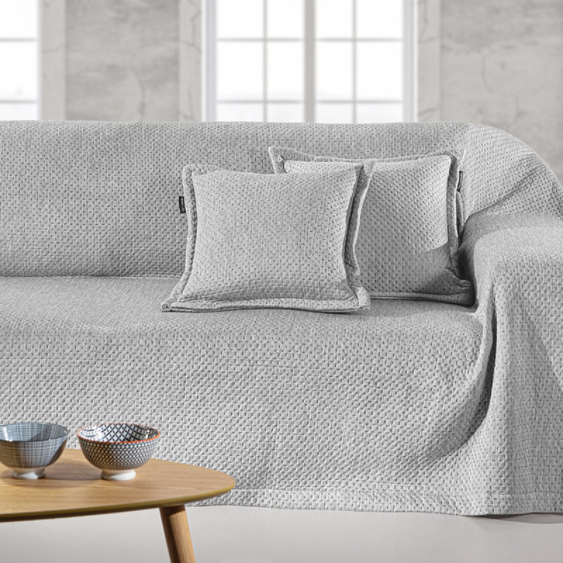 Ριχτάρι Καναπέ Τετραθέσιου (170x350) + Διακοσμητική Μαξιλαροθήκη Guy Laroche Cooling Silver Με Δροσιστική Τεχνολογία