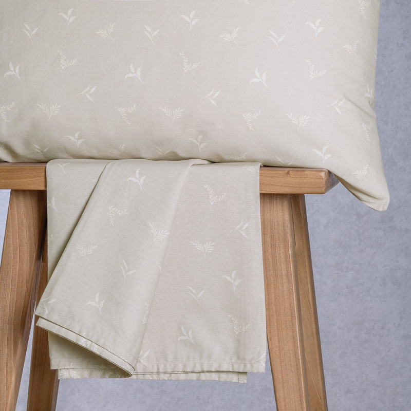 Σεντόνι King Size Με Λάστιχο + Μαξιλαροθήκη (Σετ) Melinen Ultra Line Mini Spring Beige