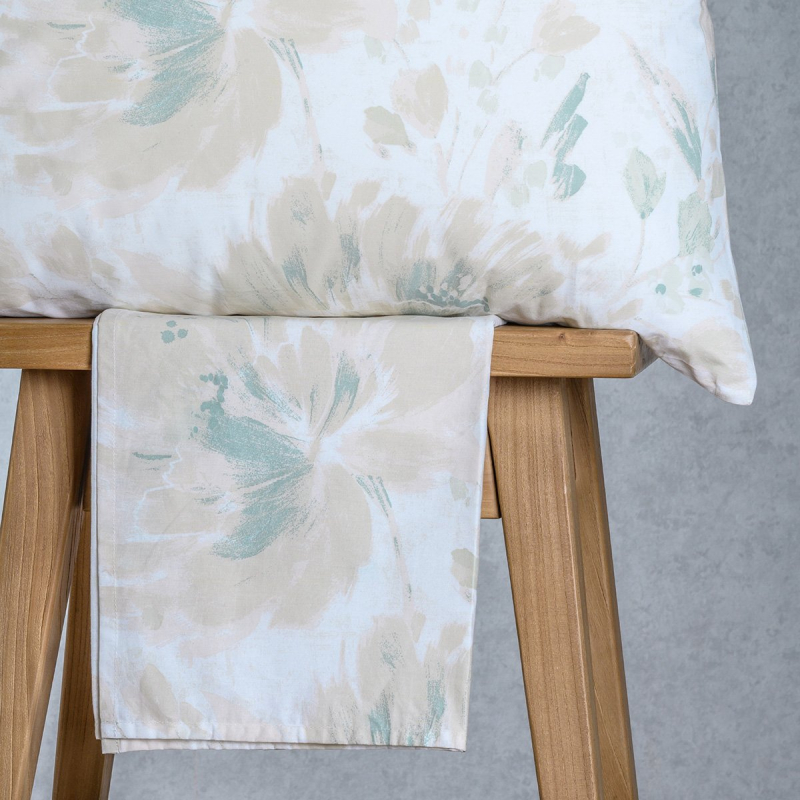 Σεντόνι King Size Με Λάστιχο + Μαξιλαροθήκη (Σετ) Melinen Casual Line Mini Anabelle Aqua