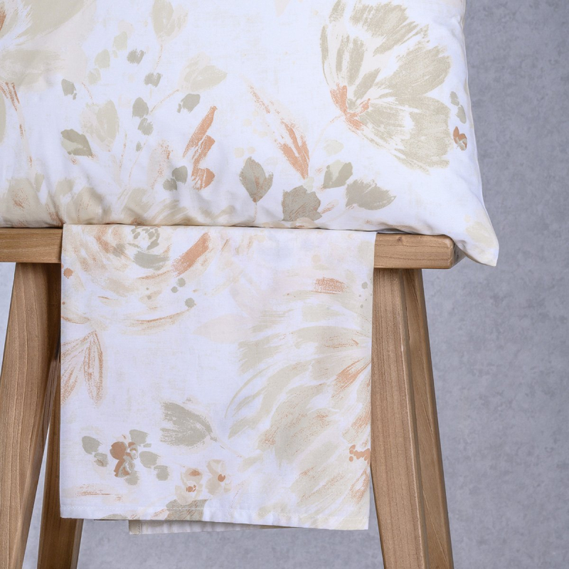 Σεντόνι King Size Με Λάστιχο + Μαξιλαροθήκη (Σετ) Melinen Casual Line Mini Anabelle Beige