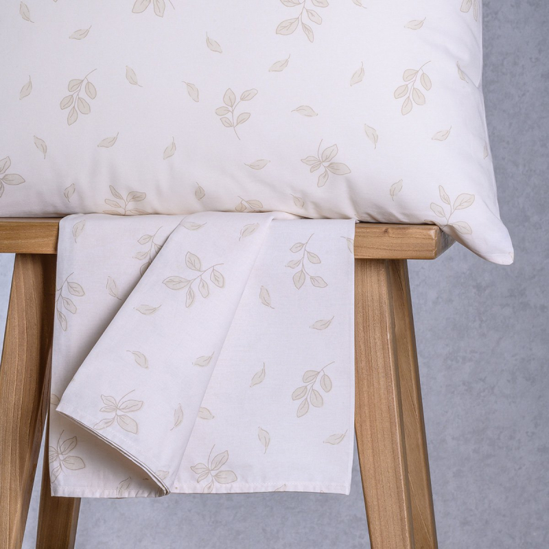 Σεντόνι King Size Με Λάστιχο + Μαξιλαροθήκη (Σετ) Melinen Casual Line Mini Rea Beige