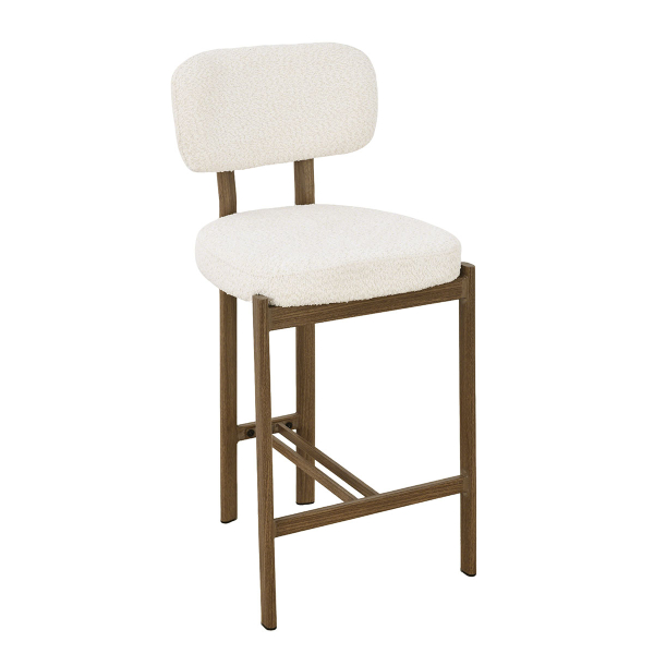 Σκαμπό Μπαρ Με Πλάτη (48x46x96) Spitishop Koben Ecru