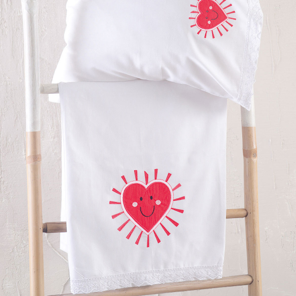 Σεντόνια Κούνιας (Σετ) Rythmos Baby Loveheart