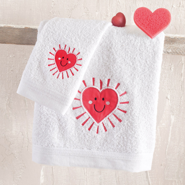 Παιδικές Πετσέτες (Σετ 2τμχ) Rythmos Symbol Loveheart 500gsm