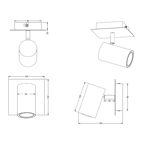 Σποτ Μονόφωτο Trio Lighting Marley White 802400101