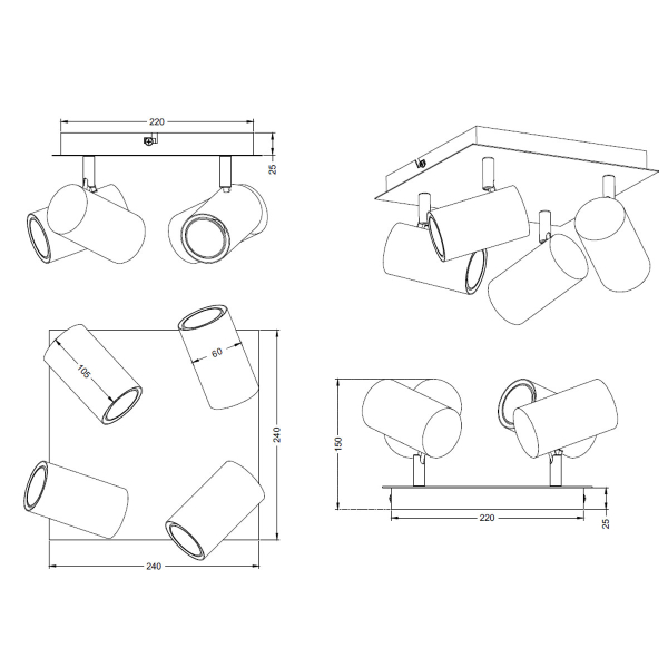 Σποτ Πολύφωτο Trio Lighting Marley White 802430401