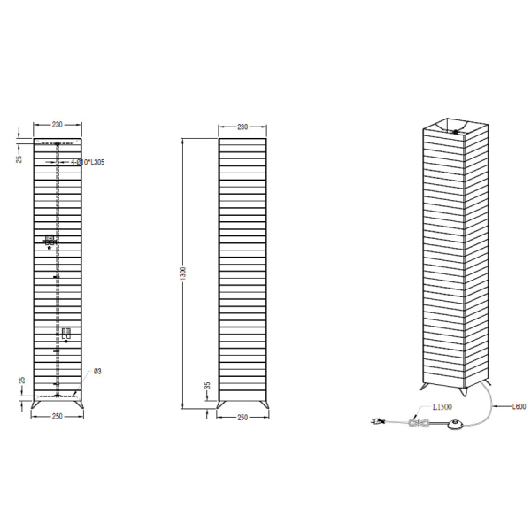 Φωτιστικό Δαπέδου RL Bamboo R40122001